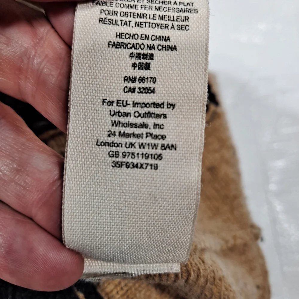 Free People Black And Brown Colorblock Sweater